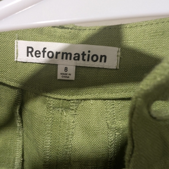 Reformation Lime Wide Leg Pants & Crop Top Set - Picture 5 of 6